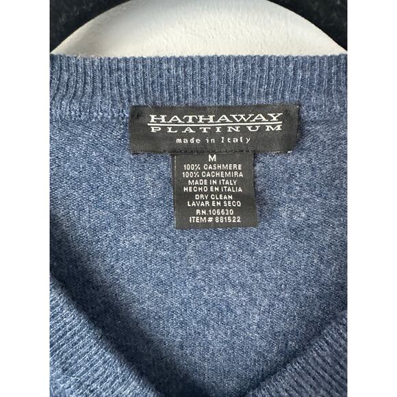 Hathaway Platinum Made in Italy Cashmere Men's Argyle Sweater Size M - Picture 3 of 8